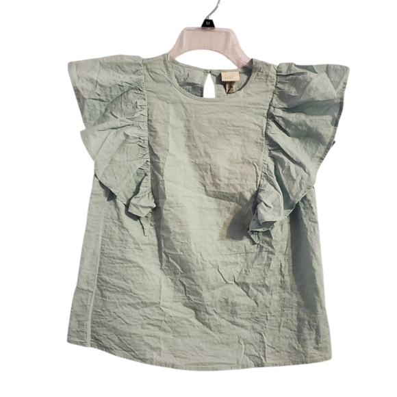 NWT A New Day Women's Flutter Sleeves Cotton Blouse Top S - Picture 5 of 6